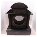 Marble ? mantel clock case, heavy,  12" tall