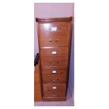 Oak finish 4 drawer filing cabinet