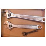 Adjustable wrenches: 12" - 10" - 4 1/4"