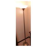 Brushed nickel torchiere floor lamp w/ plastic