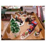 9 ceramic Christmas Village figures &