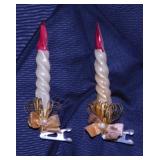 2 vintage clip-on Christmas candle tree