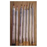 7 vintage glass taper candles, 10" tall