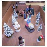 16 Christmas Village accessory figures