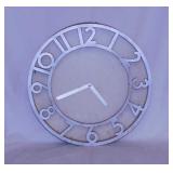 Signed Michael Graves brushed metal finish clock,