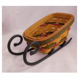 1999 Longaberger Sleigh basket w/ wrought iron