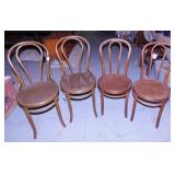 2 pair of bentwood ice cream parlor chairs,