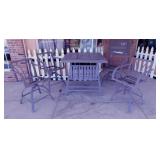 Bar height patio table w/ slate top and 4 chairs,