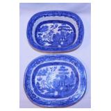 Royal Blue Willow: Oval serving bowl & platter