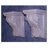 Pair of ceramic corbels, 5" x 8.5"