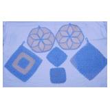 7 vintage hand crocheted hot pads - Crocheted