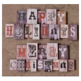 2 Merry Christmas wall art signs, 19.75" x 8.75"