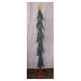 Primitive slender wooden Christmas tree w/