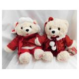 Pair of 2011 plush snowflake holiday bears