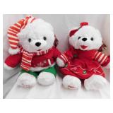 Pair of 2012 plush snowflake holiday bears