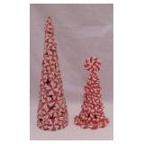 2 decorative peppermint ribbon candy Christmas