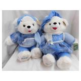 Pair of 2008 plush snowflake holiday bears