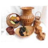 Wicker: Vase -Bowl - Canisters - & more