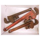 3 Rigid pipe wrenches: Two 10" - One 14"