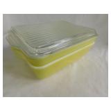 Two 1945 Pyrex yellow # 503 oven dish 1 1/2 qt, 1