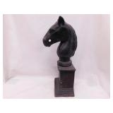 Antique cast iron horse head hitching post top