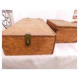 2 primitive wooden boxes: 8.5" x 18" x 4" w/