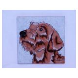 Dachshund dog hand painted tile by Pumpkin Tile