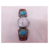 Sterling silver turquoise Zuni Timex watch