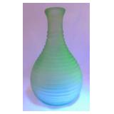 Frigidaire frosted uranium glass decanter, 9"