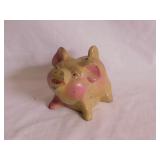 1st Mutual Savings metal pig piggy coin bank, no