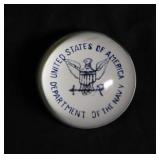 WWII US Navy McKee Glass Co. paperweight