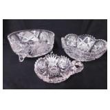 Antique American brilliant cut crystal bowl, 8" -