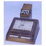 Brass Phinney-Walker Germany desk alarm clock w/