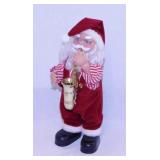 Animated musical Santa Claus w/ saxophone, 12"