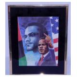 Malcom X photo collage print by Oswald Greene,