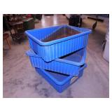 3 large storage bin trays