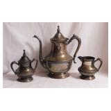 Glastonbury silverplate coffee server w/ creamer &