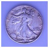 1942S Walking Liberty silver half dollar