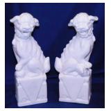 Pair of Asian Foo Dog porcelain bookends