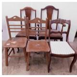 5 vintage dining chairs