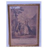 The Evening Promenade Victorian print in frame,