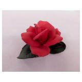 Capodimonte Italy porcelain red rose in box