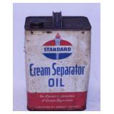 Vintage Standard Oil cream separator oil can, full