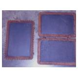 Antique double chalk boards w/ leather hinges -