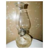 Oil lamp w/ chimney, 14"H