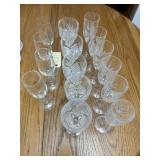4pc set of sherry glasses, 5pc lead crystal