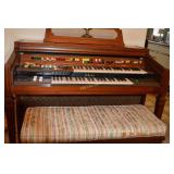 Yamaha Electone Organ, Vintage Brass Lyra Harp