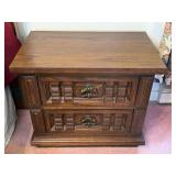 Mahogany 2- drawer night stand, Measures: 26"W x