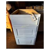 White 3- Drawer Base Cabinet, Measures: 18"W x