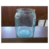 Blue Glass Jar 4 x 4 x 6"